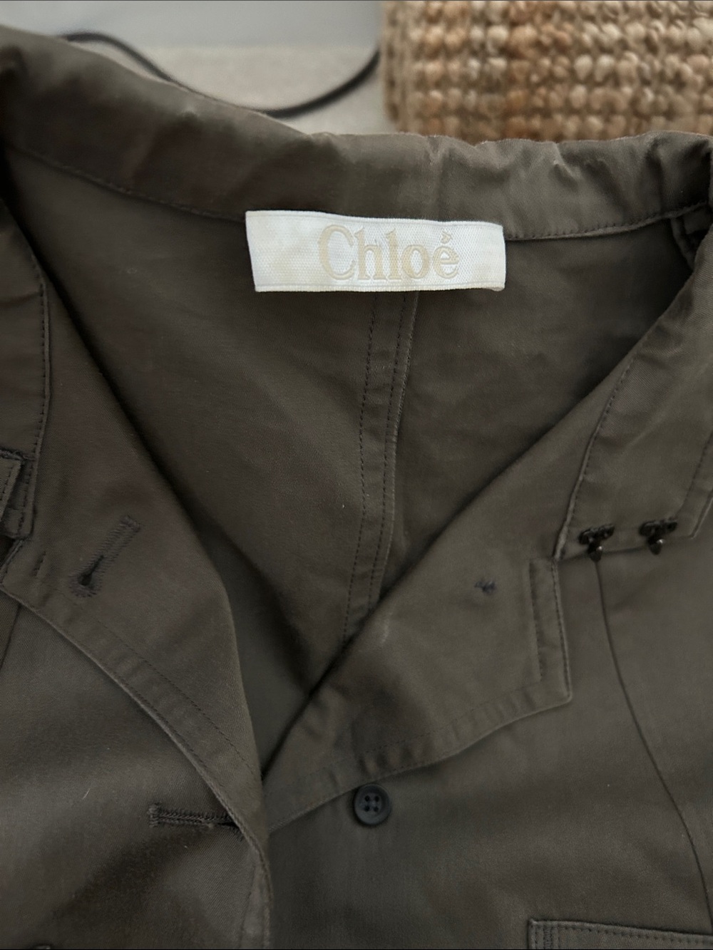 Chloé Olive Green Jacket and Shorts Set
